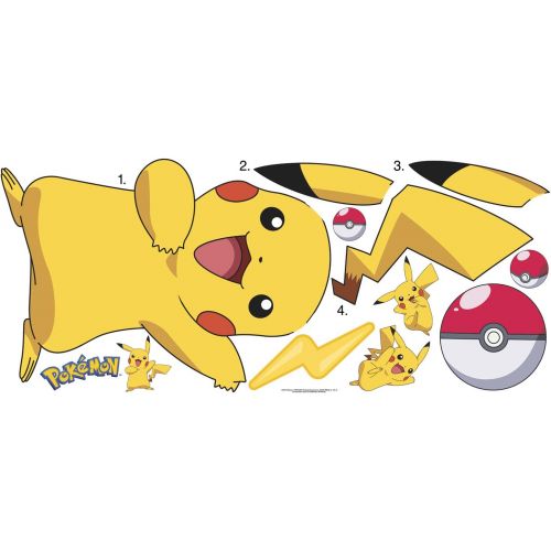  [아마존베스트]RoomMates Pokemon Pikachu Peel And Stick Wall Decals