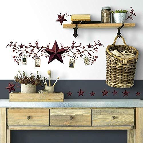  RoomMates Country Stars & Berries Peel and Stick Wall Decals - RMK1276SCS