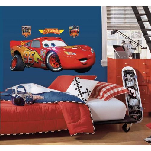  RoomMates Disney Pixar Cars Lightening Mcqueen Peel and Stick Giant Wall Decal - RMK1518GM