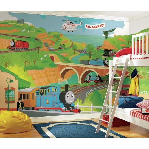  RoomMates YH1415M 9 x 15 Thomas The Train Full Size Prepasted Mural, Multicolor