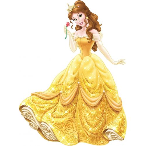 RoomMates RMK2551GM Disney Princess Beauty and the Beast Belle Peel and Stick Giant Wall Decals with Glitter