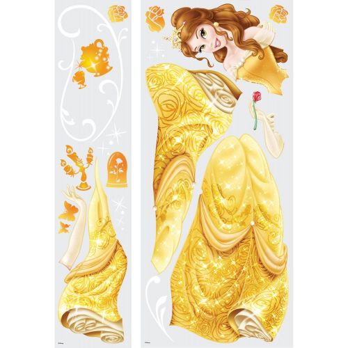  RoomMates RMK2551GM Disney Princess Beauty and the Beast Belle Peel and Stick Giant Wall Decals with Glitter