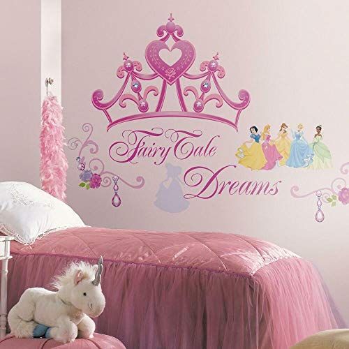  RoomMates RMK1580GM Disney Princess and Princess Crown Peel and Stick Giant Wall Decals