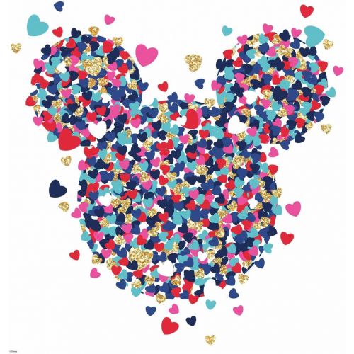  RoomMates RMK3593GM Disney Minnie Mouse Heart Confetti Peel and Stick Giant Wall Decals With Glitter