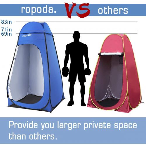  ROPODA Pop Up Tent 83inches x 48inches x 48inches, Upgrade Privacy Tent, Porta-Potty Tent Includes 1 Removable Bottom, 8 Stakes, 1 Removable Rain Cover, 1 Carrying Bag