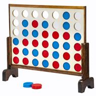 ropoda Giant Wooden 4 in a Row Game - 3 Foot Width - with Coins, Portable Carry Case -Fun for Kids and Adults ? Upgraded Vantage Style