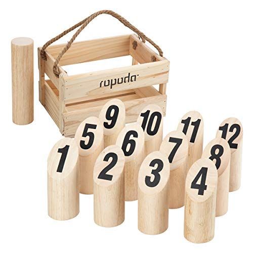  ropoda Wooden Throwing Game Set, Number Block Tossing Game, Original Game, Outdoor Yard and Lawn Games for Kids and Adults