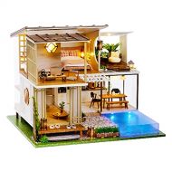 Roroom DIY Miniature and Furniture Dollhouse Kit,Mini 3D Wooden Doll House with Dust Proof Cover and Music Movement,Creative Room Idea for Valentines Day Birthday (A085)