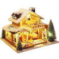 Roroom DIY Miniature and Furniture Dollhouse Kit,Mini 3D Wooden Doll House Craft Model with Dust Proof Cover and Music Movement,Creative Room Idea for Valentines Day Birthday Gift(