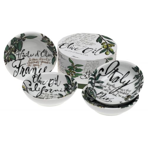  Rosanna Olive Oil Set of 4 Dipping Dishes, Gift-boxed