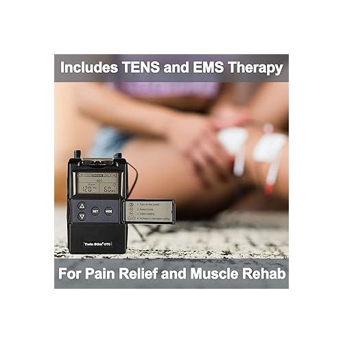  Roscoe Medical TENS Unit and EMS Muscle Stimulator - OTC TENS Machine for Back Pain Relief, Lower Back Pain Relief, Neck Pain, or Sciatica Pain Relief, Clinical Strength by TENS 7000, Stim Machine