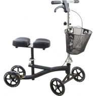 /Roscoe Medical Roscoe Knee Scooter with Basket, Black, Knee Walker for Ankle or for Foot Injuries, Height Adjustable Knee Crutch Medical Scooter