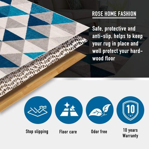 Rose Home Fashion RHF 5×7 Rug Pad, Rug Pad, Rug Gripper, Extra Strong Grip, Available 12 Sizes, Non Slip Rug Pad, Rug Gripper for Hardwood Floors, Rug Pads, Rug Grippers, Rug Pads for Hardwood Floor