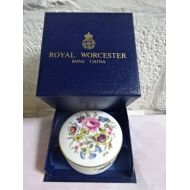 RosebudBySarah Royal Worcester Small Trinket Dish/Pot with Lid/Bournemouth/Fine Bone China/Collectable/Vintage/1970s