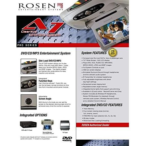  Rosen Roses AC 3101?All in One Ceiling Monitor 7?Inch TFT mit DVD Player Remote Control