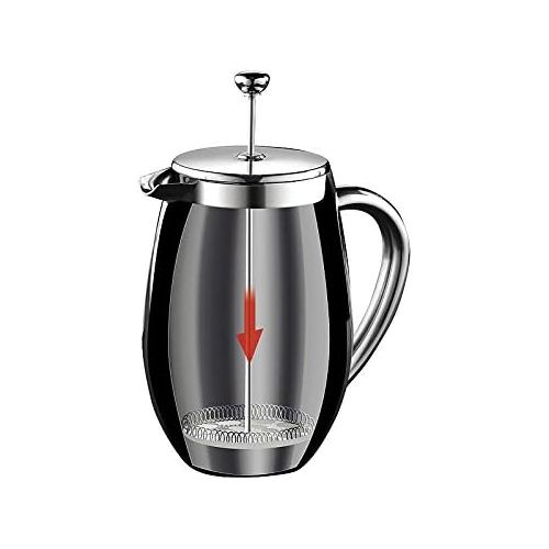  Rosenstein & Soehne Isolierkanne: Thermo-Kaffeebereiter, French-Press, Edelstahl, doppelwandig, 1 Liter (Kaffeekanne Edelstahl doppelwandig)