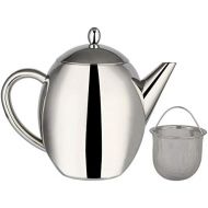 Rosenstein & Soehne Teekrug: Edelstahl-Teekanne mit Siebeinsatz, 1,75 Liter, spuelmaschinenfest (Teekanne mit Sieb Edelstahl)