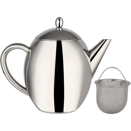  Rosenstein & Soehne Teekrug: Edelstahl-Teekanne mit Siebeinsatz, 1,75 Liter, spuelmaschinenfest (Teekanne mit Sieb Edelstahl)