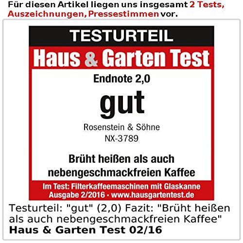  Rosenstein & Soehne Kaffeeautomat: Programmierbare Kaffeemaschine fuer bis zu 12 Tassen, 1.000 Watt (Kaffeemaschine mit Timer)