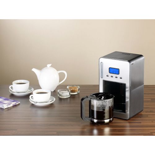  Rosenstein & Soehne Kaffeeautomat: Programmierbare Kaffeemaschine fuer bis zu 12 Tassen, 1.000 Watt (Kaffeemaschine mit Timer)