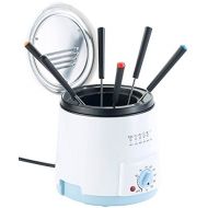 Rosenstein & Soehne Fondue-Sets elektrisch: Mini Tisch Fritteuse mit Fondue-Set, 0,5 Liter, 600 Watt (Frittiergerat)