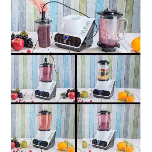  Rosenstein & Soehne Vacuum Blender with Vacuum Function and LED Touch Display, 1.5 L, 1300 W (Mixer with Vacuum Machine)