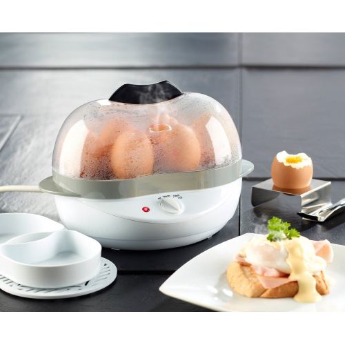  Rosenstein & Soehne Egg Cooker: 2in 1Egg Cooker with Keep Warm Function, 400Watt, 6Eggs, Scrambled Eggs Egg Boiler with Hardness Settings)