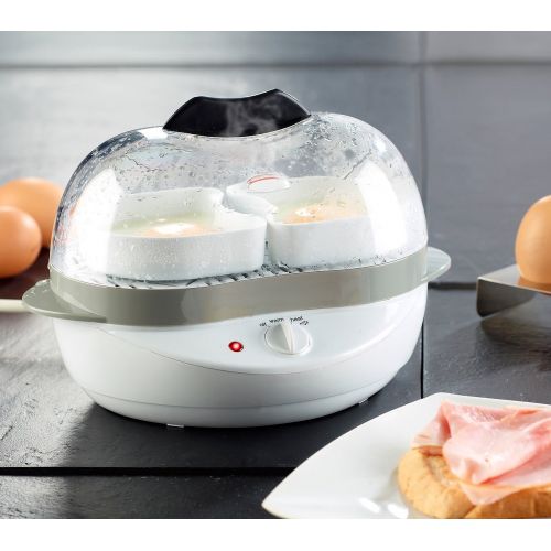  Rosenstein & Soehne Egg Cooker: 2in 1Egg Cooker with Keep Warm Function, 400Watt, 6Eggs, Scrambled Eggs Egg Boiler with Hardness Settings)