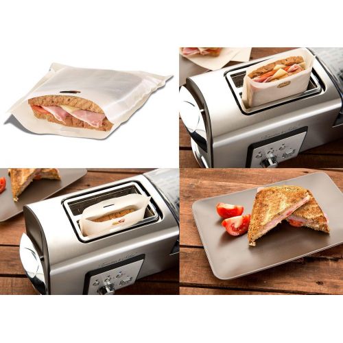  Rosenstein & Soehne Toastbag: 3x Dauer-Antihaft-XL-Toastabags fuer Toaster, Mikrowelle & Backofen (Toasterbag)