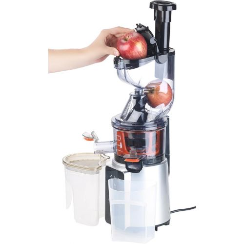  Rosenstein & Soehne Gemuesehobel: 3in1-Slow-Juicer & Entsafter mit Gemuese-Reibe & Eis-Aufsatz, 200 Watt (Multireibe)