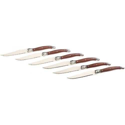  Rosenstein & Soehne Laguiole Steak Knives Set of 6Laguiole steak knife with Pakkawood Handle and Knife Stand (Steak Knives)