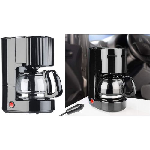  Rosenstein & Soehne Kfz Kaffeemaschine: LKW-Filterkaffee-Maschine, bis zu 3 Tassen, 650 ml, 24 Volt, 300 Watt (Reise-Kaffeemaschine)