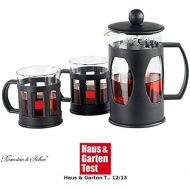 [아마존베스트]Rosenstein & Soehne French Press Teebereiter: Kaffee- & Teebereiter Set mit 2 Tassen, 600ml (Kaffeepressen)