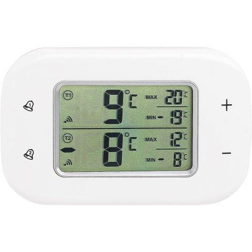  Rosenstein & Soehne Thermometer Kuehlschrank: Digitales Kuehl- & Gefrierschrank-Thermometer, 2 Funk-Sensoren, weiss (Gefrierschrankthermometer)