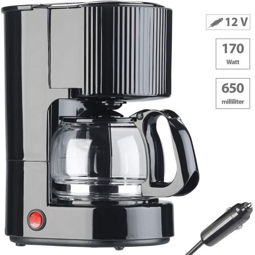  [아마존베스트]Rosenstein & Soehne 12 V coffee machine: car filter coffee machine, up to 3 cups, 650 ml, 12 volt, 170 watts (12 volt coffee machine).