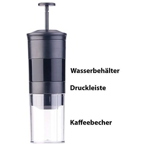  [아마존베스트]Rosenstein & Soehne Manual coffee machine: manual coffee and espresso machine with coffee capsule adapter, 16 bar (coffee machine).