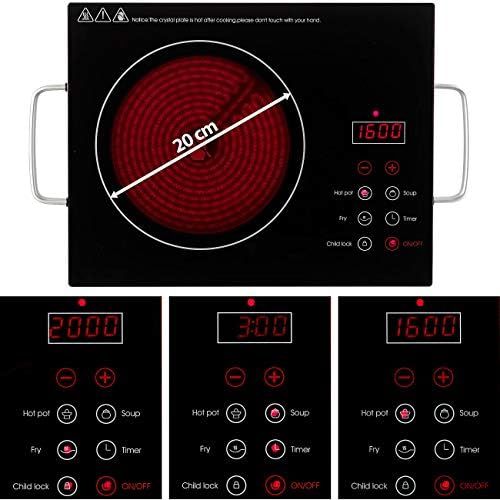  [아마존베스트]Rosenstein & Soehne Hobs: glass ceramic hob, infrared heat, touch control panel, 2000 W, 20 cm (single hob).