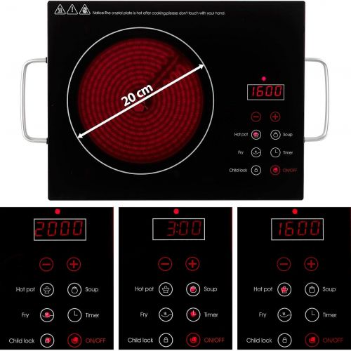  [아마존베스트]Rosenstein & Soehne Hobs: glass ceramic hob, infrared heat, touch control panel, 2000 W, 20 cm (single hob).