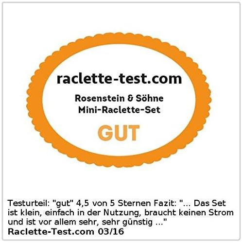  [아마존베스트]Rosenstein & Soehne Mini Raclettes: Folding Tea Light Raclette for 2 People with Scraper, Set of 3 (Tea Light Stove)