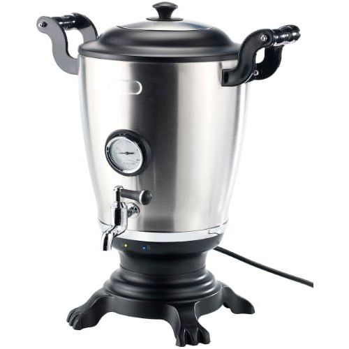  [아마존베스트]Rosenstein & Soehne Samovar Modern: Stainless Steel Samowar with Ceramic Teapot, 2300 Watt, 3.3 and 0.5 Litres (Semaver)