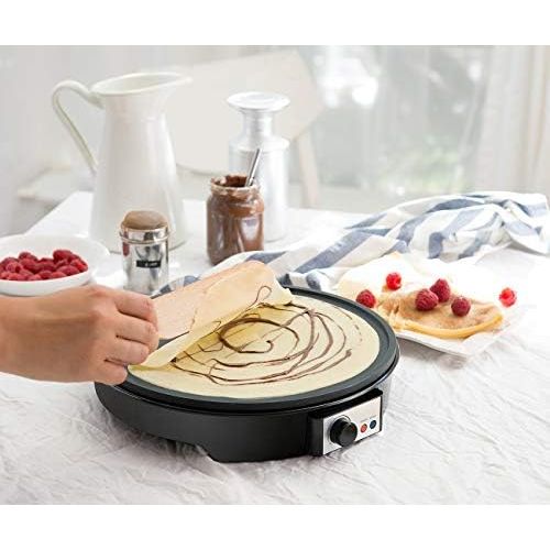  [아마존베스트]Rosenstein & Soehne Crepe machine: electric XL crepe maker with temperature control, 1,000 watts, diameter 28 cm (crepe baking devices)