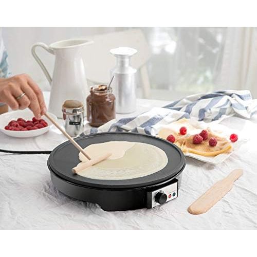  [아마존베스트]Rosenstein & Soehne Crepe machine: electric XL crepe maker with temperature control, 1,000 watts, diameter 28 cm (crepe baking devices)