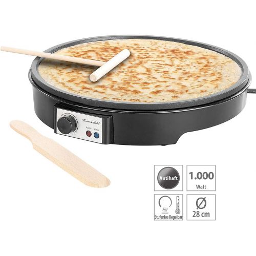  [아마존베스트]Rosenstein & Soehne Crepe machine: electric XL crepe maker with temperature control, 1,000 watts, diameter 28 cm (crepe baking devices)