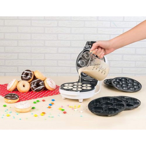  [아마존베스트]Rosenstein & Soehne Rosenstein & Sons Doughnut Maker: 3-in-1 Doughnut, Cupcake and Cake Pop Maker, Non-Stick Coating, 600 Watt, Cake Maker