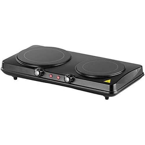  [아마존베스트]Rosenstein & Soehne Double Cooking Hob: Glass Ceramic Double Hob, Infrared Heat, 2,000 W, Diameter 16.4 and 18.8 cm