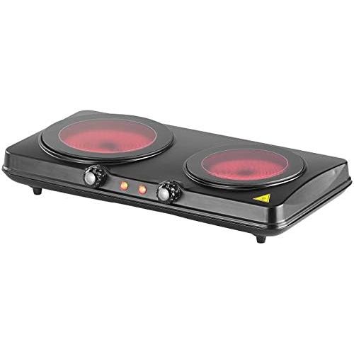  [아마존베스트]Rosenstein & Soehne Double Cooking Hob: Glass Ceramic Double Hob, Infrared Heat, 2,000 W, Diameter 16.4 and 18.8 cm