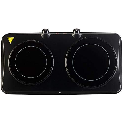  [아마존베스트]Rosenstein & Soehne Double Cooking Hob: Glass Ceramic Double Hob, Infrared Heat, 2,000 W, Diameter 16.4 and 18.8 cm