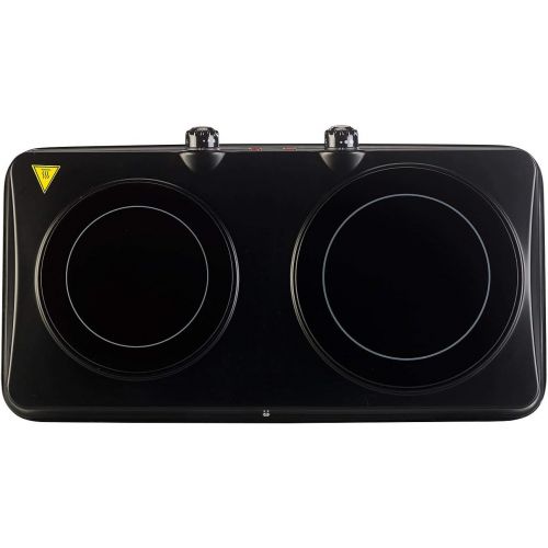  [아마존베스트]Rosenstein & Soehne Double Cooking Hob: Glass Ceramic Double Hob, Infrared Heat, 2,000 W, Diameter 16.4 and 18.8 cm