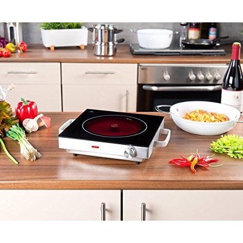  [아마존베스트]Rosenstein & Soehne Mobile Ceramic Hob: Mobile Glass Ceramic Hob with Infrared Heat, 2,000 W, Diameter 20 cm (Glass Ceramic Hob Plate)