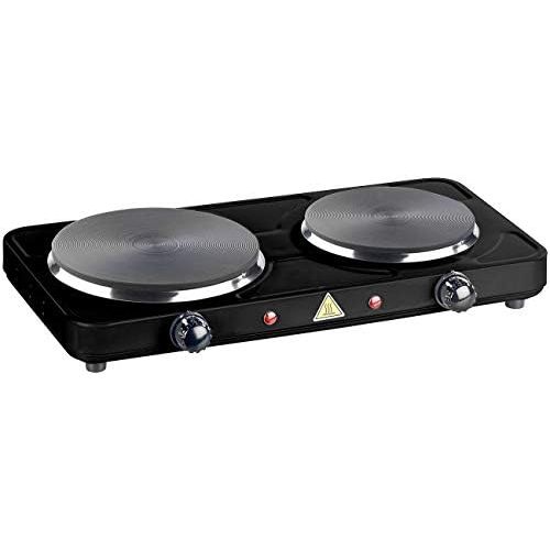  [아마존베스트]Rosenstein & Soehne Camping stove: compact electric double hob, diameter 15.5 and 18.5 cm, 2,500 watts (double hob).